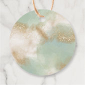 Groen goud script kalligrafie Dank je Bedankjes Labels (Achterkant)