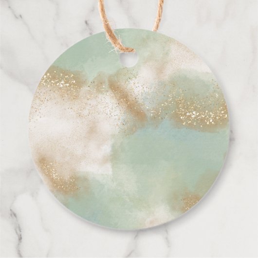 Groen goud script kalligrafie Dank je Bedankjes Labels (Achterkant)