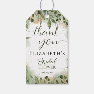 Groen goud script kalligrafie Dank je wel Cadeaulabel