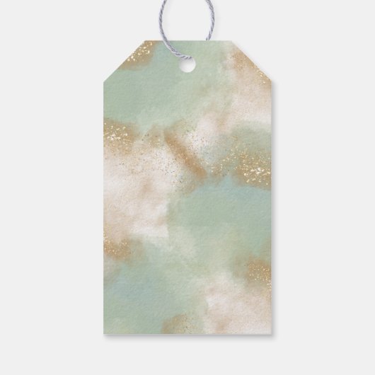 Groen goud script kalligrafie Dank je wel Cadeaulabel (Achterkant)