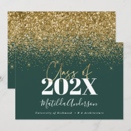 groen goud script modern elegante afstuderen  kaart