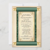  groen goud scroller Elegant Quinceañera Kaart (Voorkant)