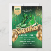 Groen Goud Sneaker Bal Party Flyer Uitnodiging (Voorkant)
