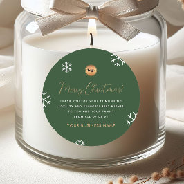 Groen Goud Sneeuwvlok Custom Company Logo Christma Ronde Sticker