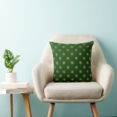 Groen & Goud Sneeuwvlok Kussen (Stoel)
