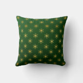 Groen & Goud Sneeuwvlok Kussen (Achterkant)