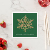 Groen Goud Sneeuwvlok Servetten (Insitu)