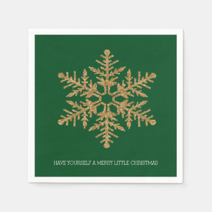Groen Goud Sneeuwvlok Servetten