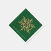 Groen Goud Sneeuwvlok Servetten (Hoek)