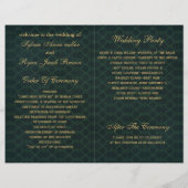 groen goud Snowflakes trouwprogramma's gevouwen (Achterkant)