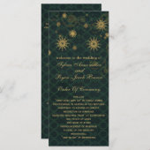 groen goud Snowflakes trouwprogramma's theelengte Programmakaart (Voorkant / Achterkant)