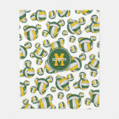 Groen Goud Sportief Team Kleuren Girly Volleybal Fleece Deken (Voorkant)