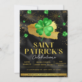 Groen & Goud St. Patrick's Day Feest I Kaart