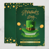 Groen & Goud St. Patrick's Day Feestviering Kaart (Voorkant / Achterkant)