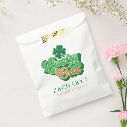 Groen Goud St. Patrick's Lucky One Eerste Verjaard Bedankzakje (Gezegeld)