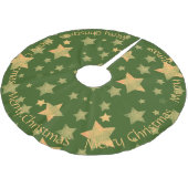 Groen Goud Sterren Elegant  Vrolijk Kerstfeest Kerstboom Rok (Gekanteld)