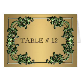 Groen goud  tafelnummer bruiloft evenement