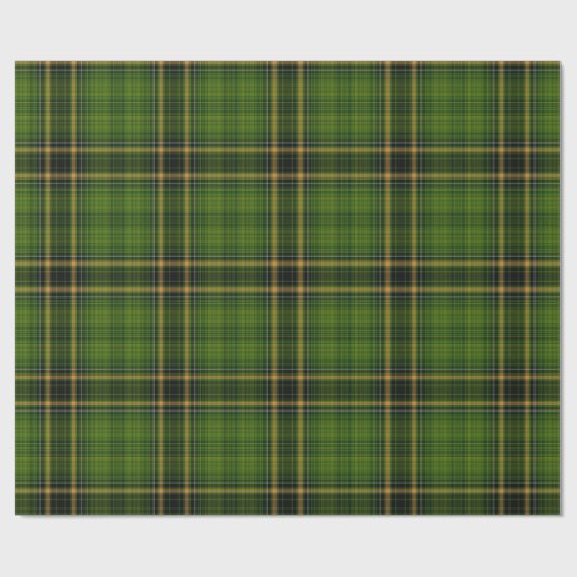 Groen Goud Tartan Plaid Cadeaupapier (Vlak)