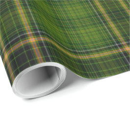 Groen Goud Tartan Plaid Cadeaupapier