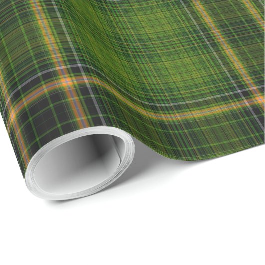Groen Goud Tartan Plaid Cadeaupapier (Rol Hoek)