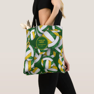Groen Goud Team Kleuren Volleybal Coach Naam Tote Bag