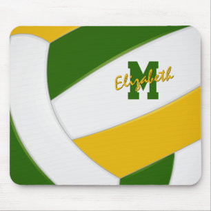 groen goud teamkleuren gepersonaliseerde volleybal muismat