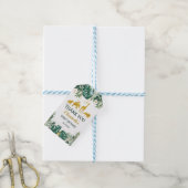 Groen Goud Tropisch Oerwoud Dieren Baby shower Cadeaulabel (Met Touw)
