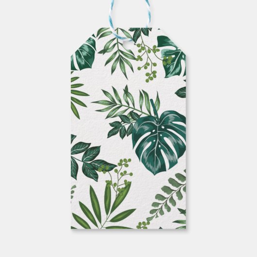 Groen Goud Tropisch Oerwoud Dieren Baby shower Cadeaulabel (Achterkant)