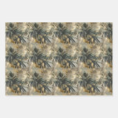 Groen goud tropische bladeren inpakpapier vel (Voorkant 3)