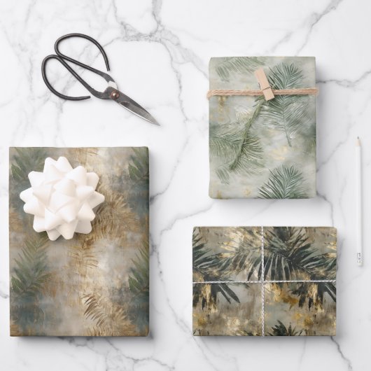 Groen goud tropische bladeren inpakpapier vel (Voorkant)