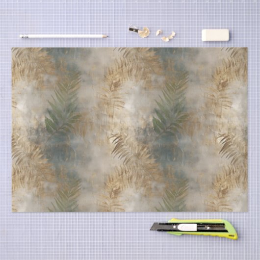 Groen goud tropische bladeren tissuepapier (Craft)