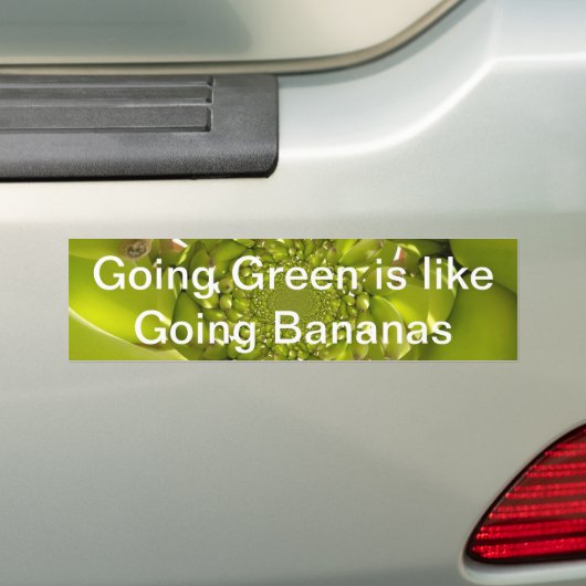 Groen Goud: Tropische Twist banaan Kaleidoscoop Bumpersticker (Op auto)
