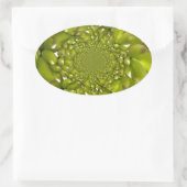 Groen Goud: Tropische Twist banaan Kaleidoscoop Ovale Sticker (Tas)