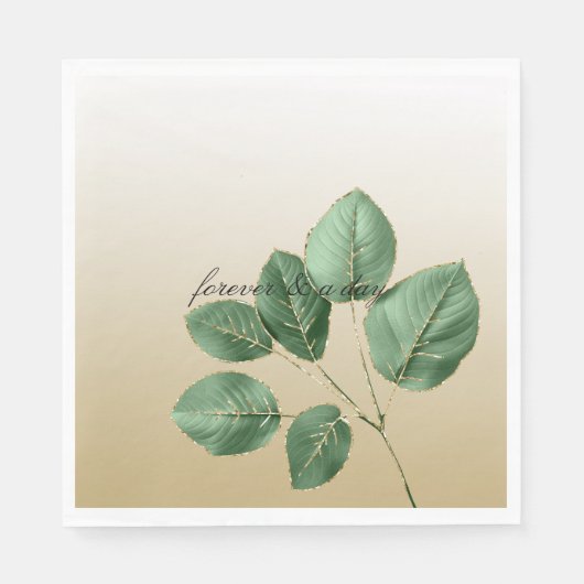 Groen Goud Trouwbladeren Servet (Voorkant)