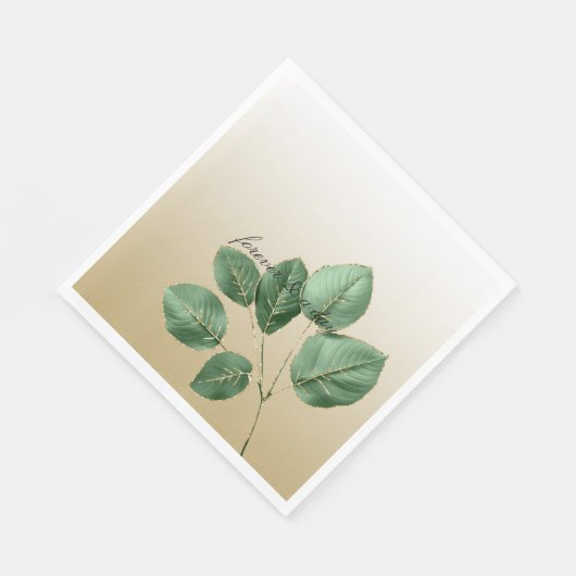 Groen Goud Trouwbladeren Servet (Hoek)