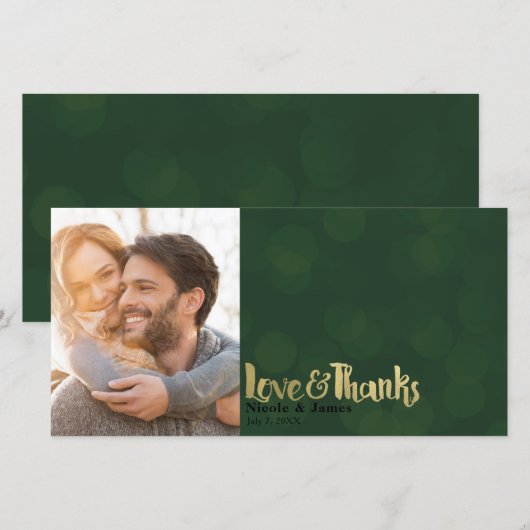 Groen Goud Trouwfoto Liefde & Bedankt Bedankt (Voorkant / Achterkant)