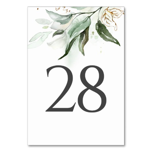 Groen & Goud Trouwtafel Aantal Kaarten (Voorkant)