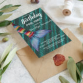 Groen Goud Turquoise Zeemeermin Staart Pool Party Briefkaart