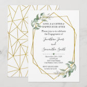 Groen goud verlovingsfeest Minimalistische bruilof Kaart (Voorkant / Achterkant)