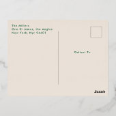 Groen & Goud Vet Typografie Ovale Foto Kerstmis Folie Feestdagen Briefkaart (Achterkant)