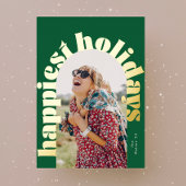 Groen & Goud Vet Typografie Ovale Foto Kerstmis Folie Feestdagenkaart