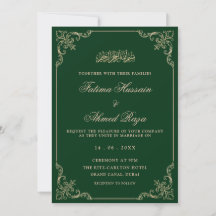 Groen Goud Vintage Romantisch Schrift Muslim Huwel
