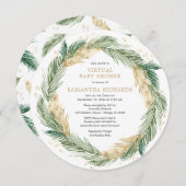Groen goud Virtual Baby shower Winter Kaart (Voorkant / Achterkant)