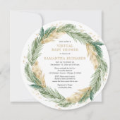 Groen goud Virtual Baby shower Winter Kaart (Voorkant)