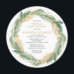 Groen goud Virtual Baby shower Winter Kaart<br><div class="desc">Voor een geavanceerdere aanpassing van dit ontwerp,  selecteer hierboven eenvoudig de knoop "van het Aanpassen"!</div>