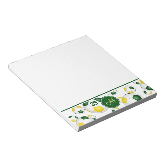 Groen Goud voetballen Accent Atleet Cadeaus Notitieblok (Schuin)