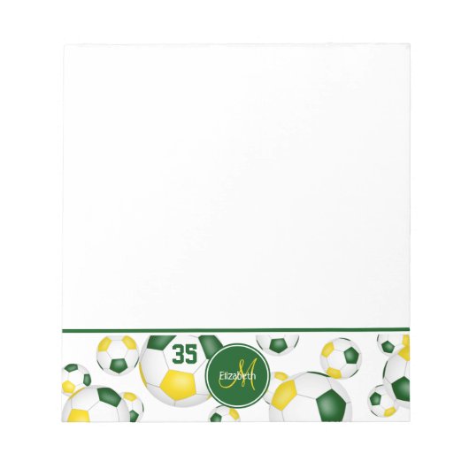 Groen Goud voetballen Accent Atleet Cadeaus Notitieblok (Voorkant)