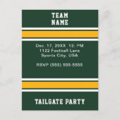 Groen & Goud Voetbalteam Tailgate Feestje Uitnodiging Briefkaart (Voorkant)