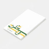 Groen Goud Volleyballen Strepen Speler Naam Post-it® Notes (Schuin)