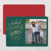 Groen Goud Warmste Wensen Vakantie Fotokaart Kaart (Voorkant / Achterkant)